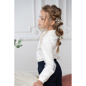 Блузка школьная "Виктория" кулирка с лайкрой (р-ры: 32-38)