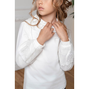 Блузка школьная "Виктория" кулирка с лайкрой (р-ры: 32-38)