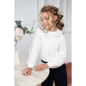 Блузка школьная "Виктория" кулирка с лайкрой (р-ры: 32-38)