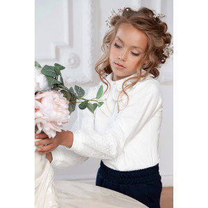 Блузка школьная "Виктория" кулирка с лайкрой (р-ры: 32-38)