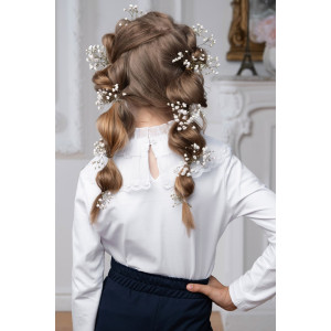 Блузка школьная "Каролина" кулирка с лайкрой (р-ры: 32-38)