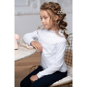 Блузка школьная "Каролина" кулирка с лайкрой (р-ры: 32-38)