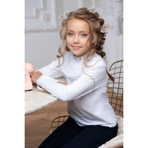 Блузка школьная "Каролина" кулирка с лайкрой (р-ры: 32-38)