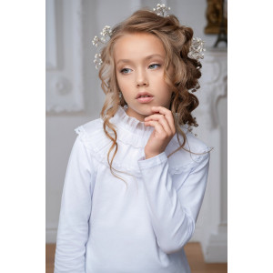 Блузка школьная "Каролина" кулирка с лайкрой (р-ры: 32-38)