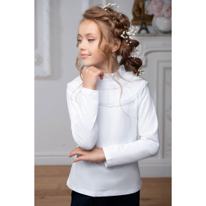 Блузка школьная "Каролина" кулирка с лайкрой (р-ры: 32-38)