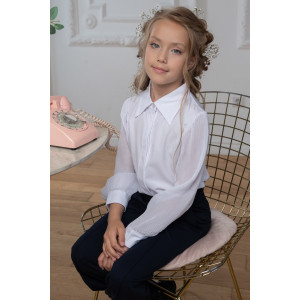Блузка-рубашка школьная "Василиса" вискоза (р-ры: 32-38)