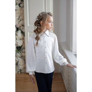 Блузка-рубашка школьная "Василиса" вискоза (р-ры: 32-38)