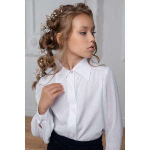 Блузка-рубашка школьная "Василиса" вискоза (р-ры: 32-38)