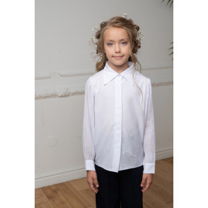 Блузка-рубашка школьная "Василиса" вискоза (р-ры: 32-38)