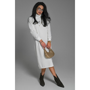 Платье женское №057922 вязаный трикотаж (р-ры: 46-52) белый