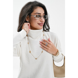 Платье женское №057922 вязаный трикотаж (р-ры: 46-52) белый