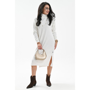 Платье женское №057922 вязаный трикотаж (р-ры: 46-52) белый