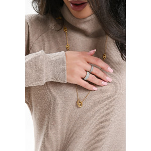 Платье женское №057922 вязаный трикотаж (р-ры: 46-52) бежевый