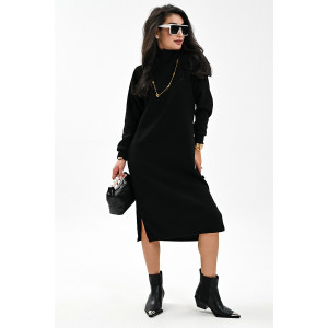 Платье женское №057922 вязаный трикотаж (р-ры: 46-52) черный