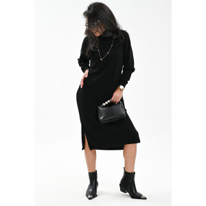 Платье женское №057922 вязаный трикотаж (р-ры: 46-52) черный