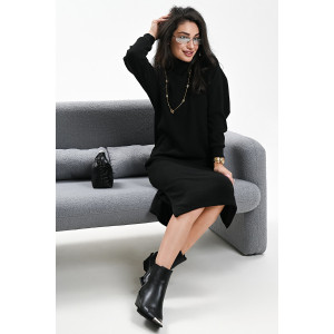 Платье женское №057922 вязаный трикотаж (р-ры: 46-52) черный