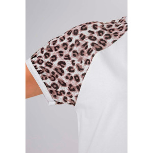 Футболка женская №057856 "Лео" фуллайкра кулирка вязаная (р-ры: 44-46) белый