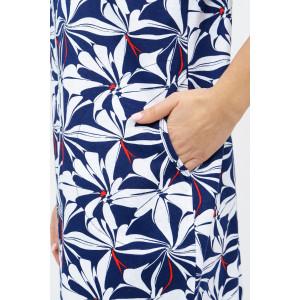 Халат женский №36930 кулирка (р-ры: 48-58) бело-синий