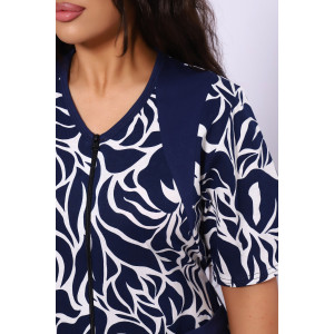 Халат женский №39042 кулирка (р-ры: 46-72) темно-синий