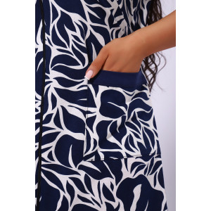 Халат женский №39042 кулирка (р-ры: 46-72) темно-синий