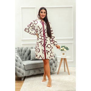 Халат женский №009 велюр (р-ры: 44-60) молочный