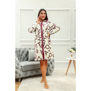 Халат женский №009 велюр (р-ры: 44-60) молочный