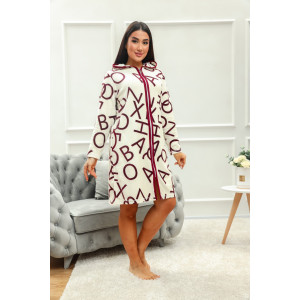 Халат женский №009 велюр (р-ры: 44-60) молочный