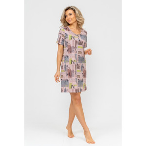 Халат женский №36733 кулирка (р-ры: 44-56) бежевый