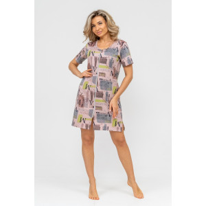 Халат женский №36733 кулирка (р-ры: 44-56) бежевый