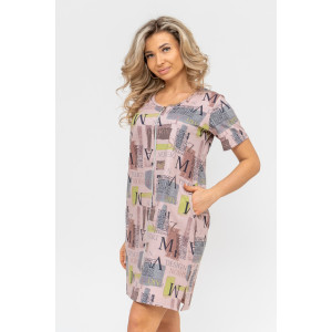 Халат женский №36733 кулирка (р-ры: 44-56) бежевый