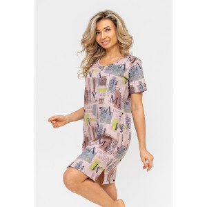 Халат женский №36733 кулирка (р-ры: 44-56) бежевый