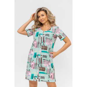 Халат женский №36733 кулирка (р-ры: 44-56) зеленый