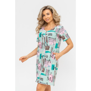 Халат женский №36733 кулирка (р-ры: 44-56) зеленый