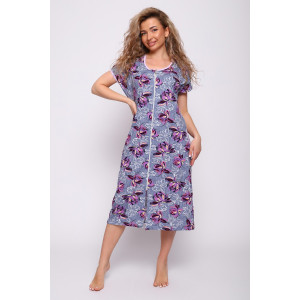 Халат женский №51194 кулирка (р-ры: 48-60) фиолет