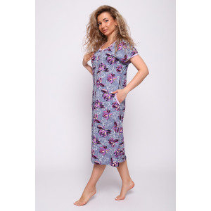 Халат женский №51194 кулирка (р-ры: 48-60) фиолет