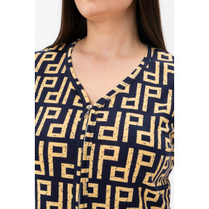 Халат женский №21608 кулирка (р-ры: 46-62) орнамент