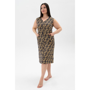 Халат женский №21608 кулирка (р-ры: 46-62) орнамент