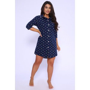 Халат женский №85026 кулирка (р-ры: 46-56) темно-синий