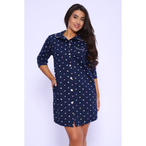 Халат женский №85026 кулирка (р-ры: 46-56) темно-синий