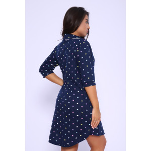 Халат женский №85026 кулирка (р-ры: 46-56) темно-синий