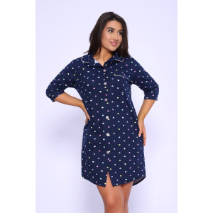 Халат женский №85026 кулирка (р-ры: 46-56) темно-синий