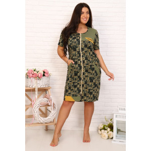 Халат женский "Фитнес" кулирка (р-ры: 46-62) хаки