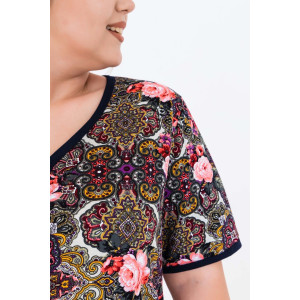 Халат женский №21531 кулирка (р-ры: 48-60) розы