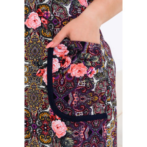 Халат женский №21531 кулирка (р-ры: 48-60) розы