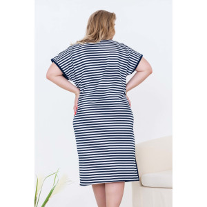 Халат женский №53503 кулирка (р-ры: 48-74) полоска