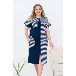 Халат женский №53503 кулирка (р-ры: 48-74) полоска