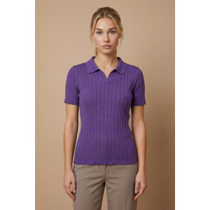 Футболка женская "Поло С" трикотажное полотно-пряжа (р-ры: 40-50) сиреневый
