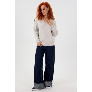 Джемпер женский "Моника Б" вязаное полотно (р-ры: 44-62) белый