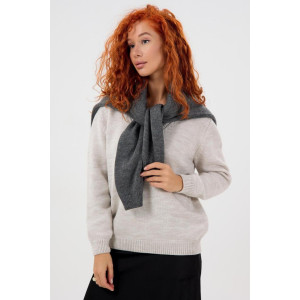 Джемпер женский "Моника Б" вязаное полотно (р-ры: 44-62) белый