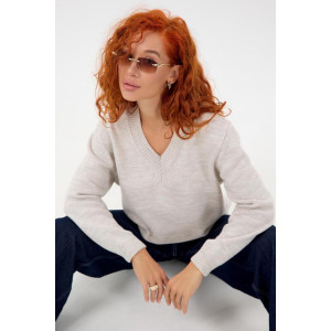 Джемпер женский "Моника Б" вязаное полотно (р-ры: 44-62) белый